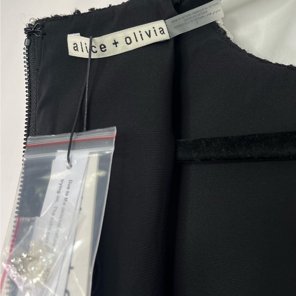 NWT Alice + Olivia Coley Black Tweed Sequin Mini Dress Size XSmall - Picture 13 of 16